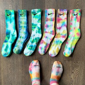 UNISEX MENS WOMENS NIKE TIE DYE SOCKS HAND DYED